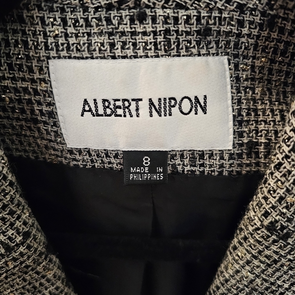 Albert Nipon Vintage One Toggle Closure Tweed Bla… - image 3